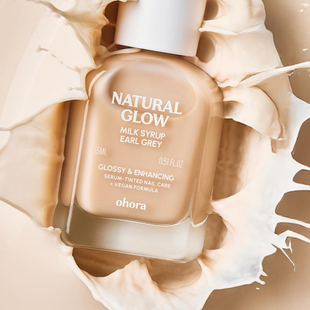 OHORA Natural Glow Milk Syrup Nail Enhancer Earl Grey, 15ml
