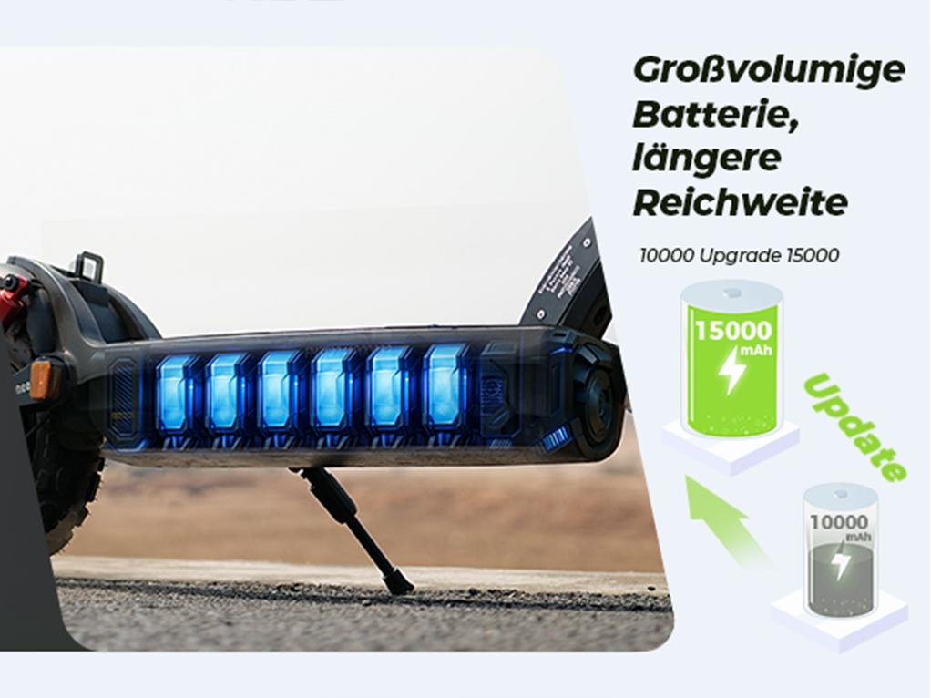 Elektroroller Faltbarer Isinwheel GT2 Straßenzulassung 500W Motor 20Km/h Höchstgeschwindigkeit 48V 15AH 80Km Reichweite Neu