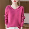 Women's Thick Versatile Wool-Cashmere Knit Hooded Pullover for Autumn/Winter