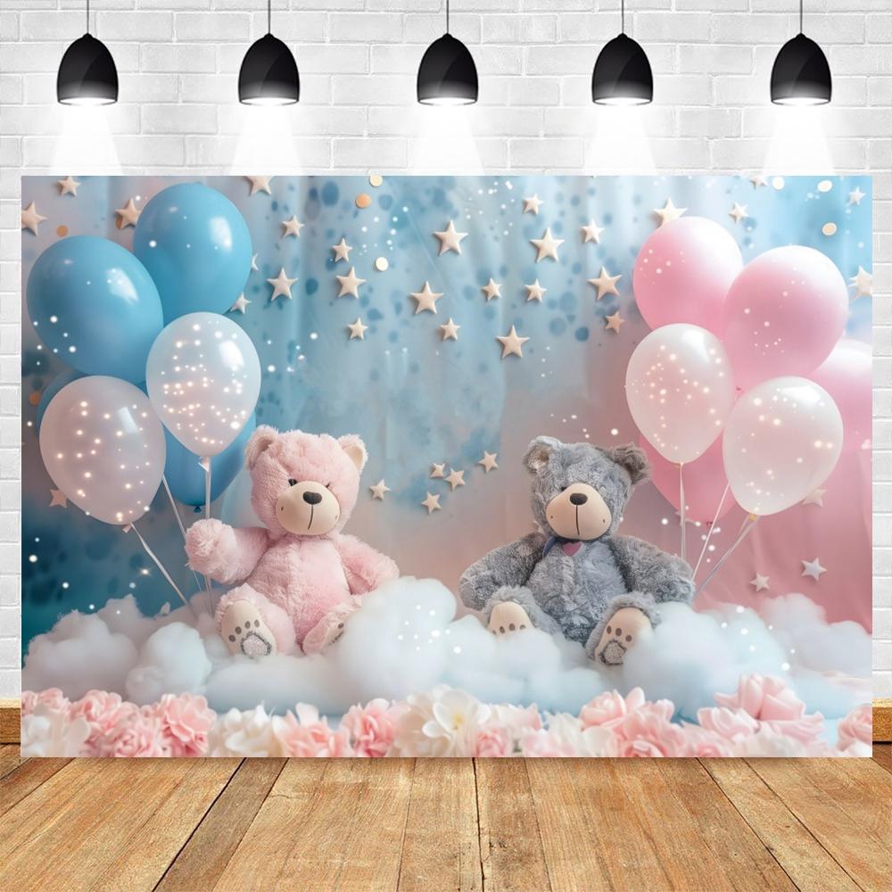Teddybär Baby Geburtstagsparty Dekoration Fotohintergrund Babyparty Banner Kuchen-Zertrümmerung Foto Hintergrund Studio Requisiten