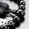 Nenju com Kyoto Buddhist Prayer Beads Juzu for Men, 22 Black Onyx Beads, Pure Silk Black Tassel, All Sects, for Funeral & Memorial, Paulownia Box