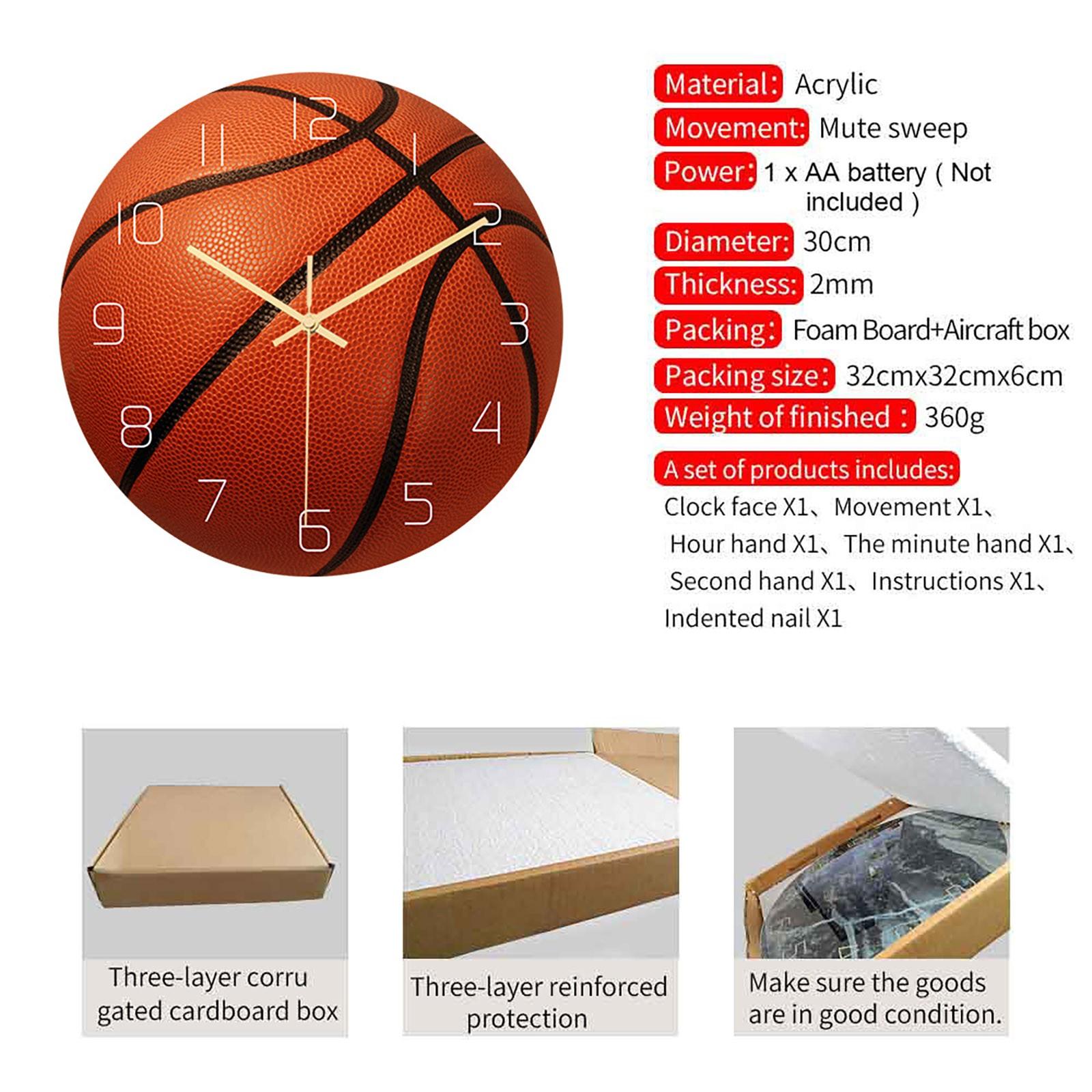 

Round Acrylic Wall Clock Tennis Ball Design Silent Movement Battery Operated Modern Home Office Decorative Timepiece One Size