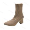 Fashion Women Ankle Boots Pointed Elastic Socks Boots Fashion High Heels 2025 Autumn/Winter Fashion Booties Lady Shoes New Thick Heeled
