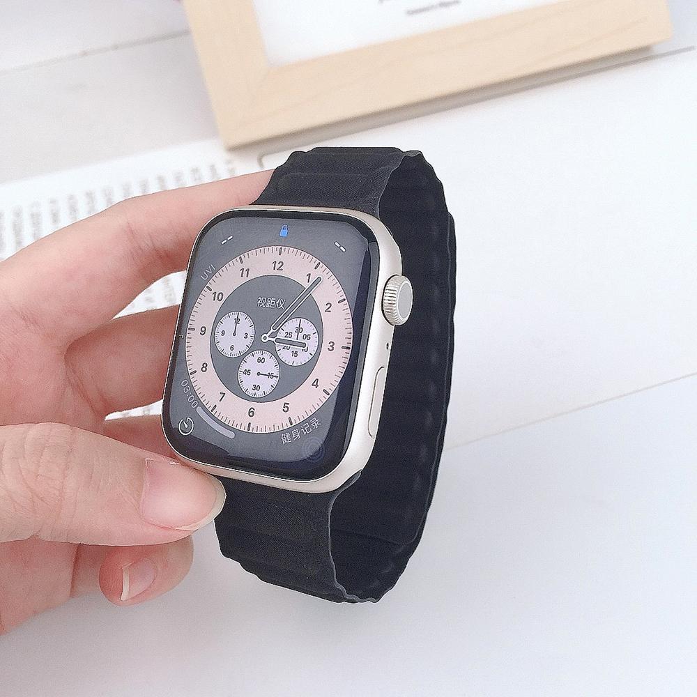 Magnetic Strap For Apple Watch Bands 45mm 38mm 49mm 40mm 42mm 41mm Silicone Sport Bracelet iWatch Series ultra 9 6 5 7 8 se 44mm