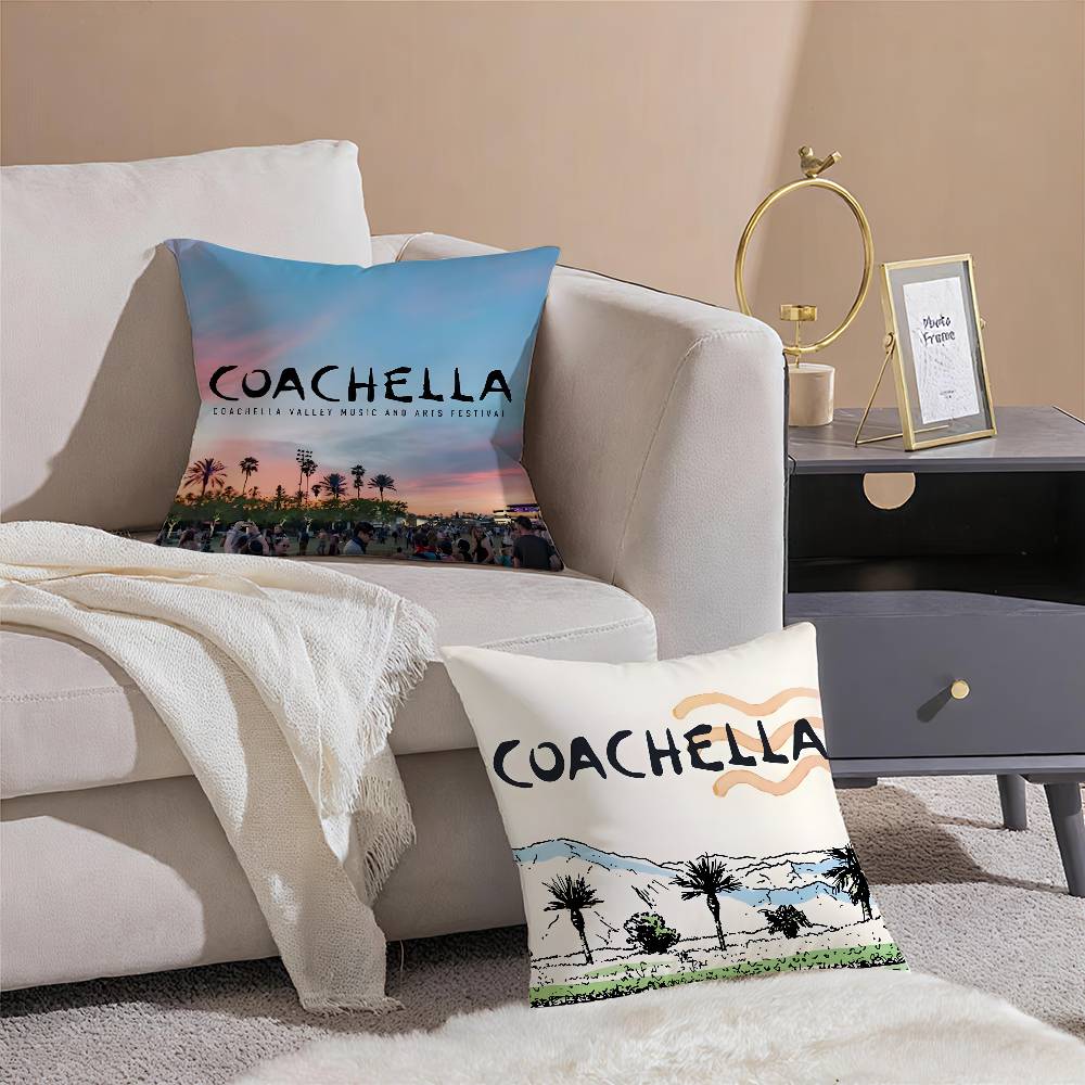 Coachella Valley Music Arts Festival Pillow Case Printing Pillowcase Living Room Sofa Cushion Cover Bedroom Room Decor