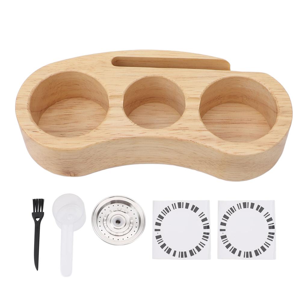 Wood Coffee Capsules Holder Multipurpose Space Saving Stable Base Coffee Capsules Filling Storage