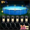 1-10 Stück Solar Poolleuchte Hängende LED Zylinderlampe für Aufstellpool Außen Gartendekoration Wasserdicht Warmweiß IP44 Verwendung