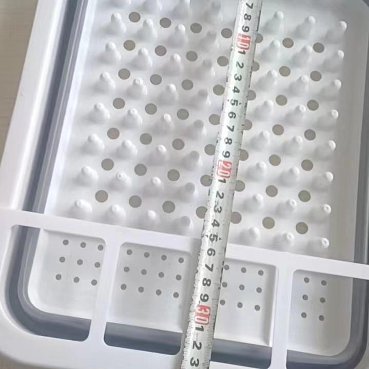 Multifunctional Foldable Drain Basket Rack for Household Tableware Storage