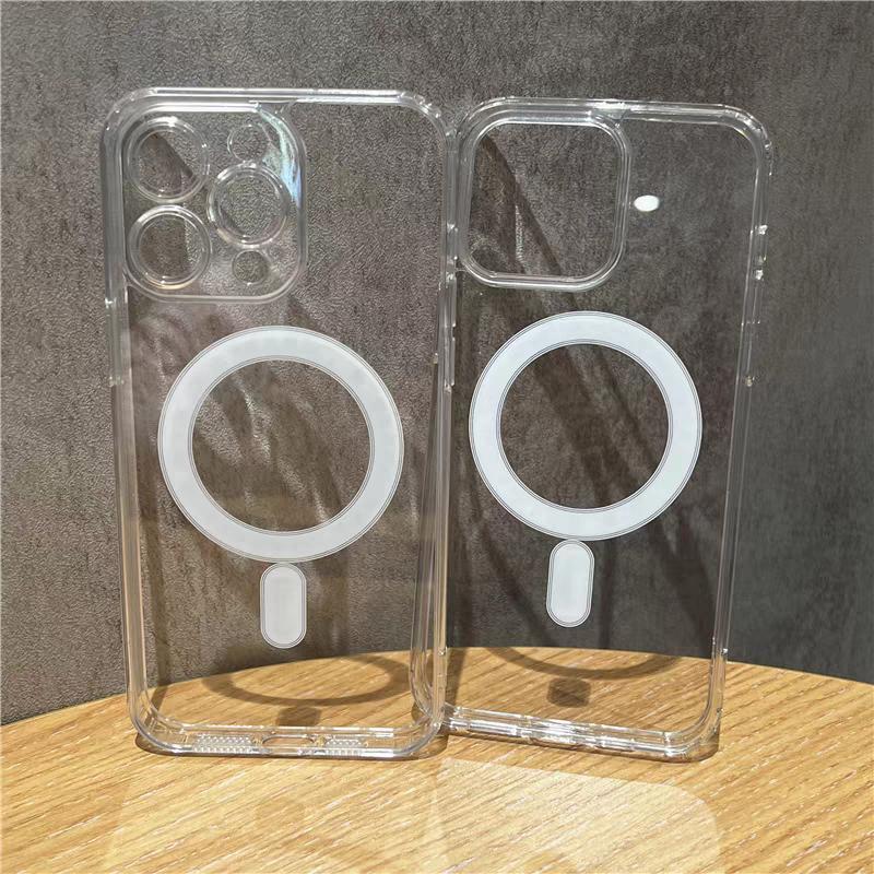 For Magsafe Magnetic Transparent Case for iPhone 17 16 15 14 Plus 13 12 11 Pro Max Air Mini Silicone Protective Shockproof Cover