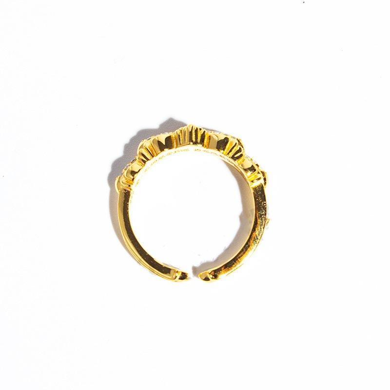 2026 Trend Diamond-set Narrow Opening Cross Flower Ring, The Same Ring for Men and Women, Jewelry Accessories