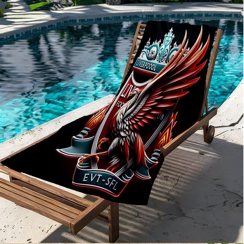 Football Club Print Beach Towel, Versatile Lightweight Absorbent Beach Towel for Pool Surf Yoga Bathroom, Perfect Birthday Holiday Gift