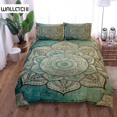 Vintage Mandala Duvet Cover Set King Queen Double Full Twin Single Size Bed Linen Set