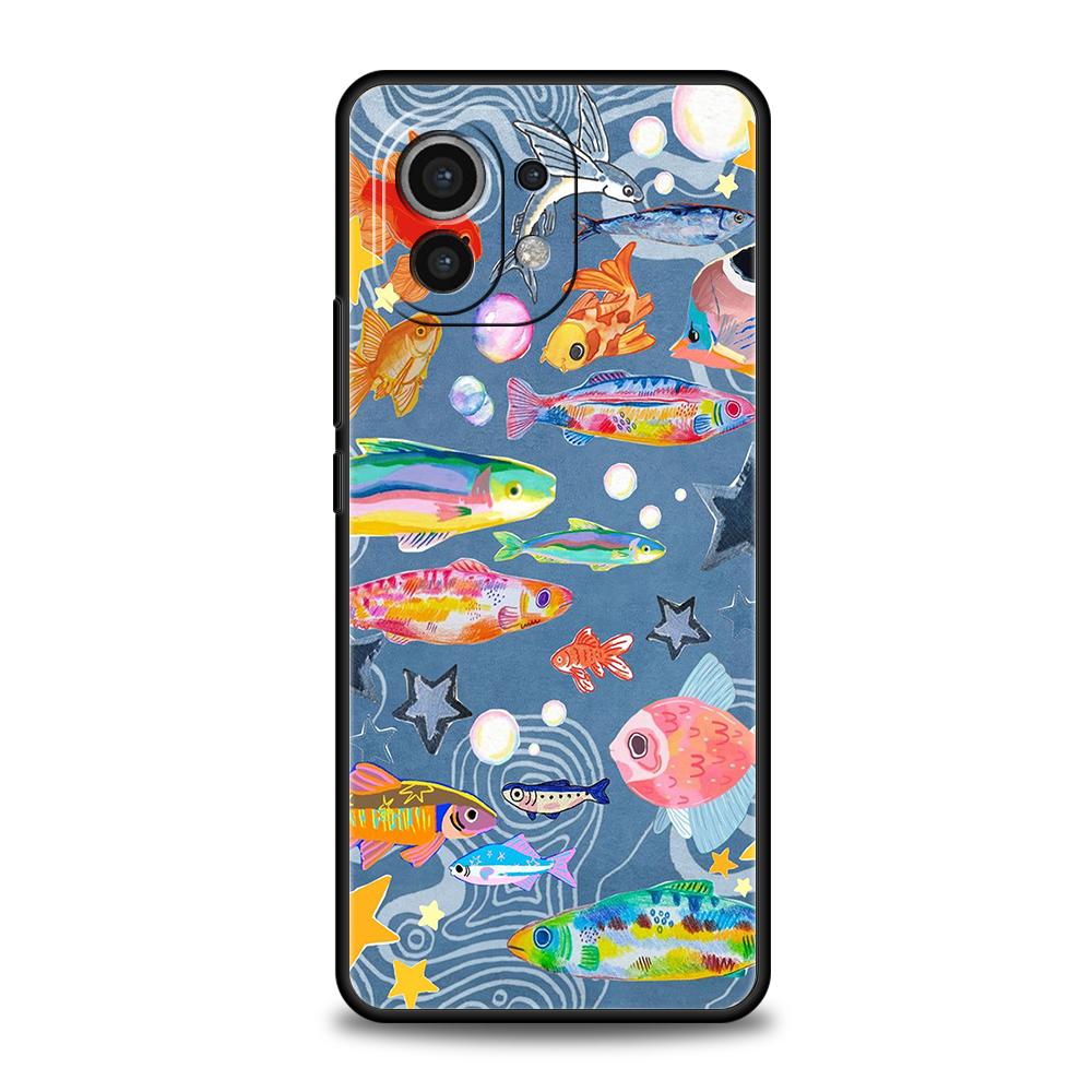 Phone Case Cover for Xiaomi Poco F7 F6 F5 F4 F3 X7 X6 X5 X4 X3 NFC M4 C51 C55 GT Pro 5G Soft TPU Fundas Blue Ocean Fish Capa Bag