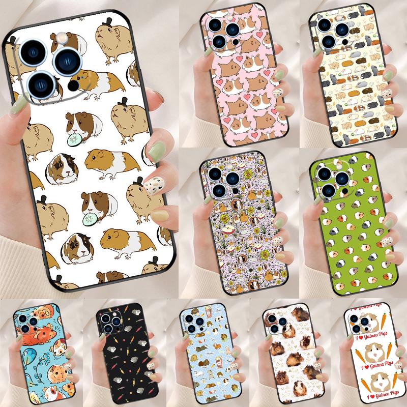 Pattern Guinea Pig Cute Case For iPhone 16 15 Pro Max 11 12 13 Mini 14 15 Pro Max 16 Plus XR 16e Phone Back Cover