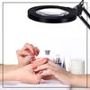 LED Magnifying Lamp Metal Swing Arm Magnifier Lamp - Stepless Dimming 3 Color Modes 5X Magnification Adjustable