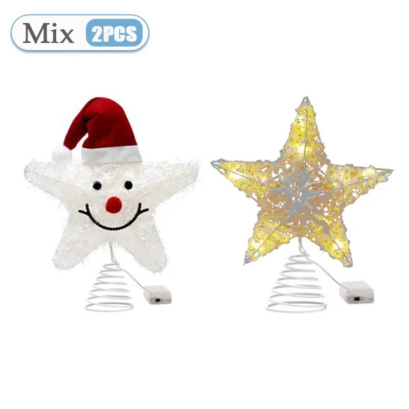 Yeni Noel Ağacı Süsü LED Işıklı Yıldız Süs Işıklı Noel Süsü Noel Ağacı Tepe Yıldızı Süsü