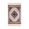 Persian Style Hand-Knotted Floor Mat With Tassels Retro Ethnic Geometric Printed Area Rugs Kitchen Bedroom Bath Non-Slip Carpet