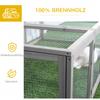 Wooden Rabbit Hutch Cage 6ft with Wire Mesh, Openable Roof, Play Space for Outdoor, Grey