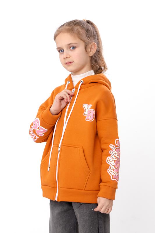 Kız Çocuk Sıcak Fermuarlı Kapüşonlu Sweatshirt – Baskılı Tasarımlı, 6395-025-33-5 HC