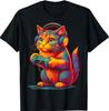 Gato Gamer Videogames Homens Presente Engraçado Camiseta de Jogos Camiseta Unissex