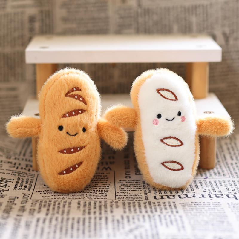 Cute Cartoon Bread Plush Keychain Creative Stuffed Doll Keyring Plush Dolls Key Chains Lovely Bag Pendant Kid Gifts