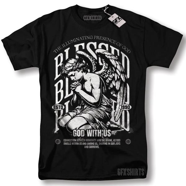 Blessed Angel Prayer Christian Catholic Graphic Design T-Shirt Unisex T-Shirt S