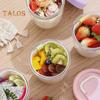 650ML Picnic Salad Box Fruit Cup with Fork Double-Layer Quick-Draining Leak-Proof Compact Sealed Food Storage Containers for Travel Picnic Camping