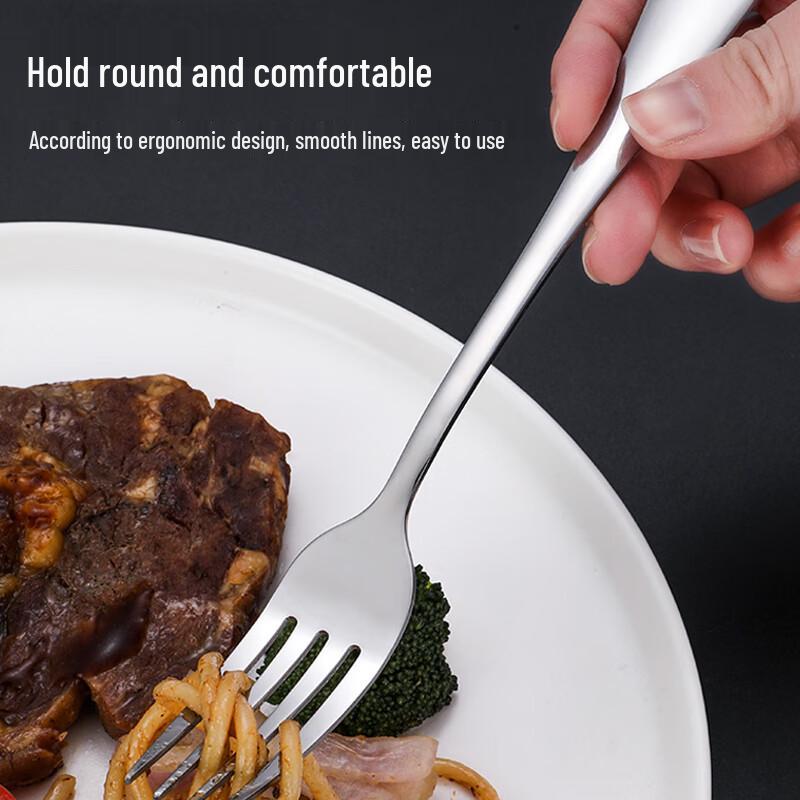 Extended Thickened Stainless Steel Dinner Knife & Fork Set