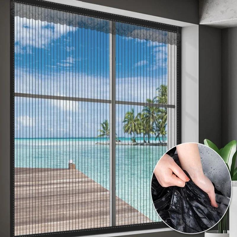 Window Screen Anti-Mosquito Summer Self-adhesive Prevent Flying Insects Invisible Mesh Curtains Removable Magnetic Screen Window