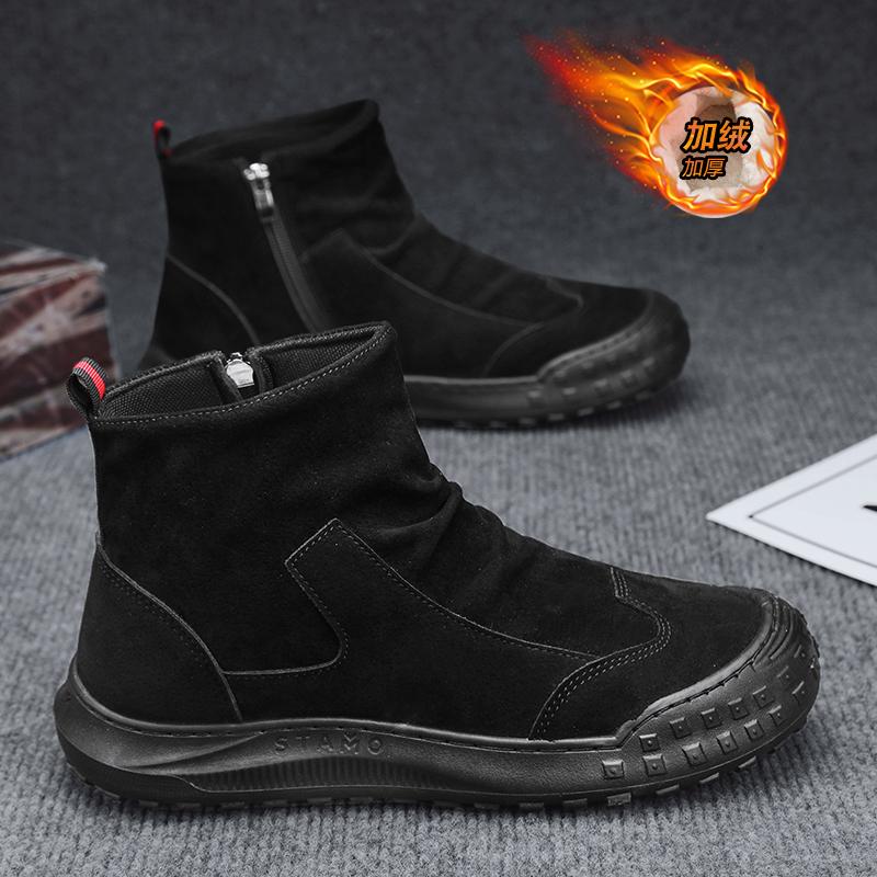 Winter velvet warm sports snow boots thickened fur integrated large cotton shoes