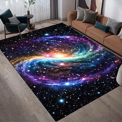 Tappeto Decorativo Spaziale Galattico in Poliestere Tappetino da Interno/Esterno Soggiorno Camera da Letto Corridoio Antiscivolo Disponibile in Diverse Dimensioni