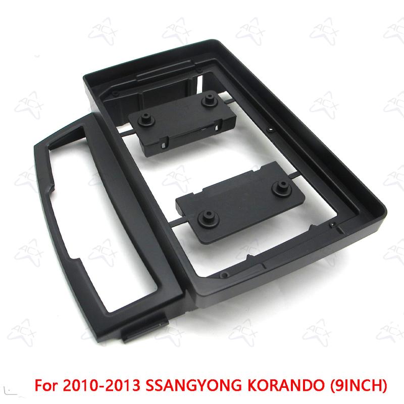 9Inch Car Radio Fascias For 2010-2013 SSANG YONG KORANDO Android Stereo Frame Player 2 Din Head Unit Panel Dash Trim With Cable