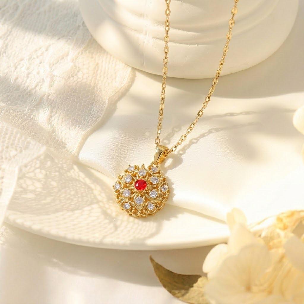 Light Luxury Women's Titanium Steel Floral Clavicle Necklace Set