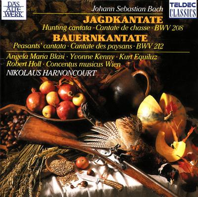 CD BACH HARNONCOURT  Hunt  Peasant Cantatas  2292461512 Teldec Classics 1990 Germany Classical Used