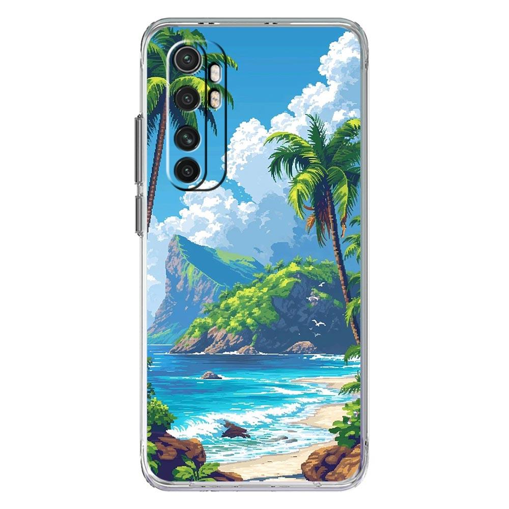 Phone Case For Xiaomi Mi Poco X7 X6 X5 NFC X3 F7 Ultra F6 Pro F3 15 14T 14 13T 11 12 13 Lite Clear TPU Cover Coconut Tree