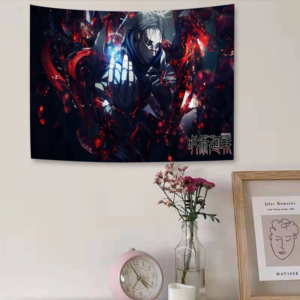 Jujutsu Kaisen Cartoon DIY Wall Tapestry Hanging Tarot Hippie Wall Rugs Dorm INS Home Decor