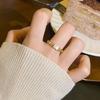Vintage Niche Bamboo Art Deco Ring Light Luxury Couple Style Fashion Temperament Colorfast Women's Versatile Finger Ring