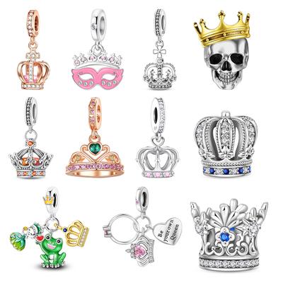 Klassische Kupfer König des Waldes Perlen & Glänzender Krone Dangle Charm Passend für Armband & Halskette Schöne Schmuckgeschenke