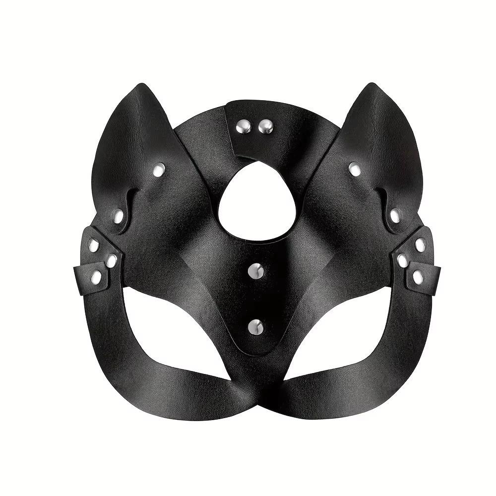 Chain Harness Cat Mask Black Color Masquerade Mask Sexy Fancy Mask Cosplay Party