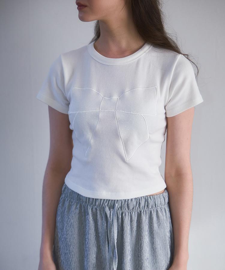 ROSEFRANTZ Lace Ribbon T-Shirt [White]