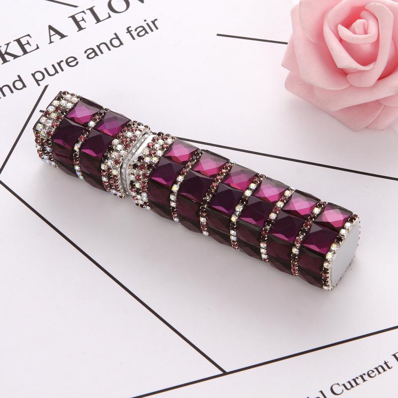 Flacon de parfum incrustat cu diamante de 12 ml Flacon pulverizator din sticlă Recipiente pentru cosmetice goale Fiole de probă Mini pulverizator reîncărcat pentru machiaj