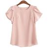 Summer Women Lotus Short Sleeve Blouse Tops Ladies Loose T Shirt Casual Top Tee