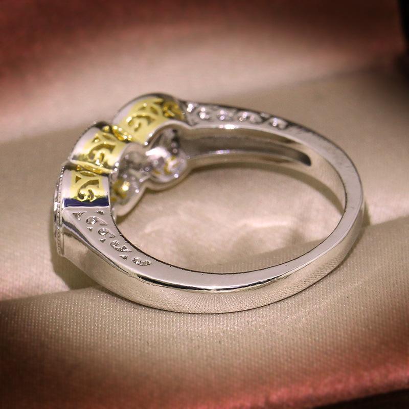 Fashionable New Jewelry Inlaid with AAA Zircon Creative Versatile Womens Two Color Ring