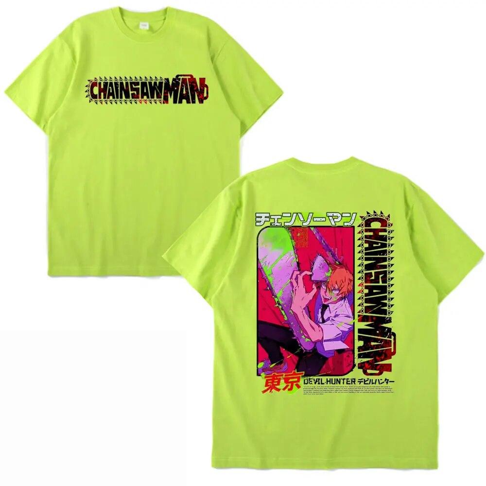 Anime Chainsaw Unisex T Shirts Japanese Unisexga Denji Pochita Casual T-shirts Streetwear Unisex Women Summer Pure Cotton Oversized Tees