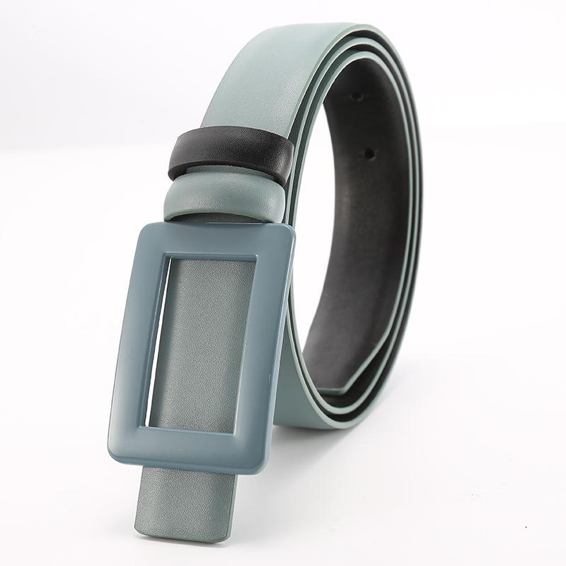 Women'S Belt New Versatile Thin Belt Skirt Dress Decoration Fashion Smooth Buckle Women'S Belt Women