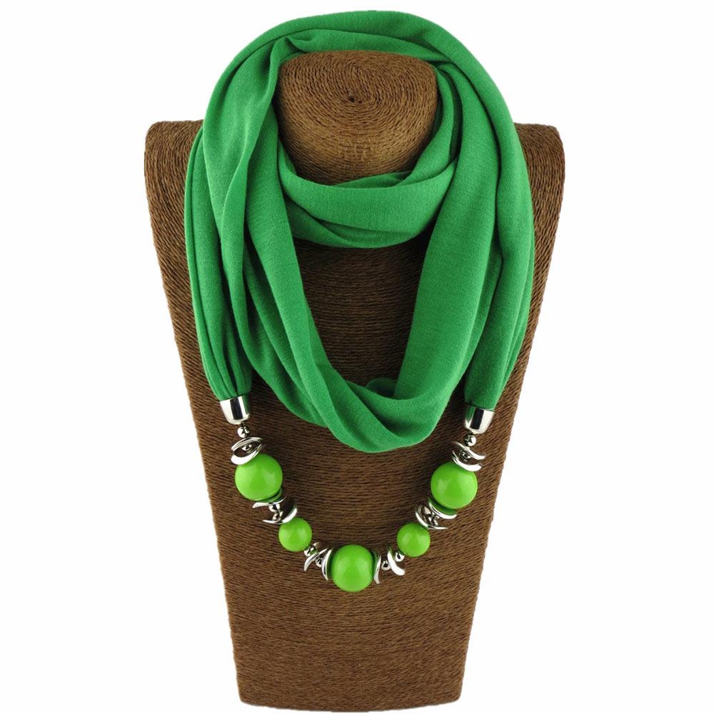 Ladies' Ethnic Style Scarf Accessory, Gorgeous Bead Ring Design, Necklace Scarf Two In One Fashion Accessory