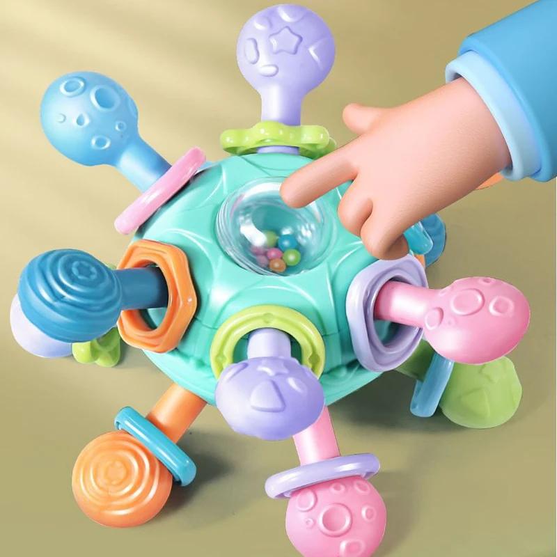 Baby Toy Ball Rattles Soft Ball Toy Newborn Grasping Teethers Hand Bell Sensory Toys Kids Educational Toys for 0-12 Months Baby