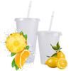 With Lid Straw Cup with Straw Drinks Cup Reusable Change Color Straw Mugs Milk Tea