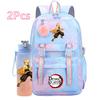 2Pcs/set Cute K-Pop Demon Hunters Printed Backpack with 750Ml Water Bottler for Teenager Student Girl Boy Large Capacity Waterproof Bookbag Travel Bag