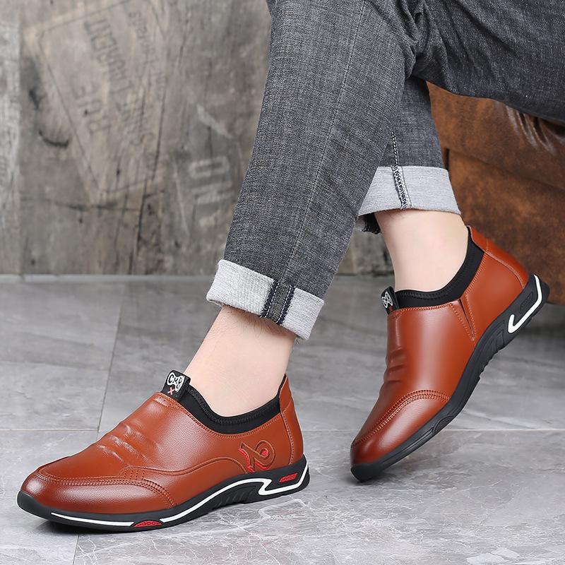 Fashion Autumn Brand Men's Casual Shoes Fashion Comfortable Dress Shoes for Male Leisure Soft Bottom Business Chamois Slip-on Flats Shoe